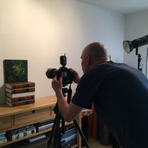 Professional at work - documenting my smaller paintings