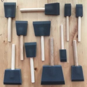 Flat foam brushes