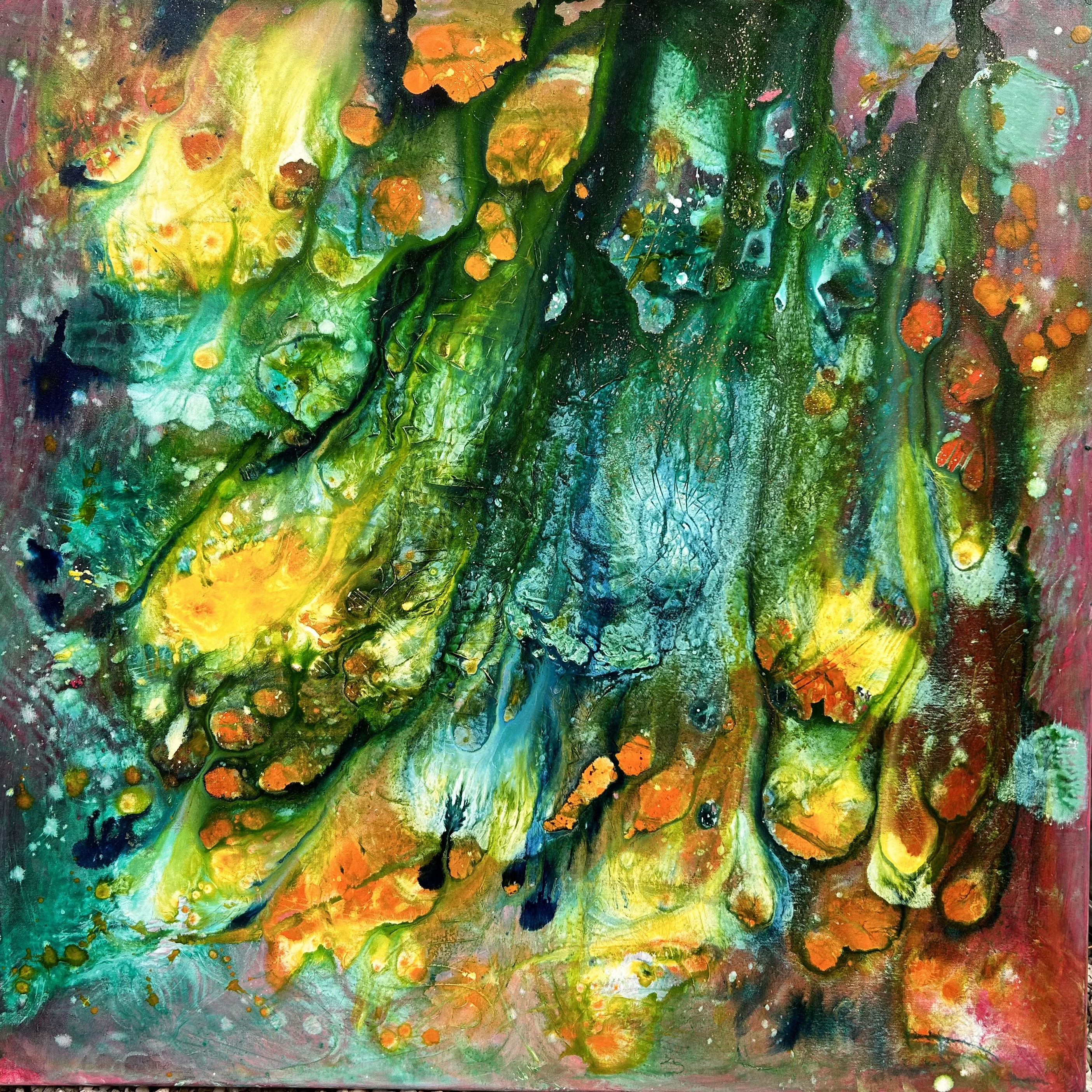 Lava Flowers - Acrylic painting on canvas - 100cm x 100cm