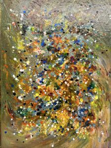 Title: Cosmic Glitter I
Series: Universe
Medium: Mixed media on gallery-wrapped canvas 
Size: 50cm x 70cm